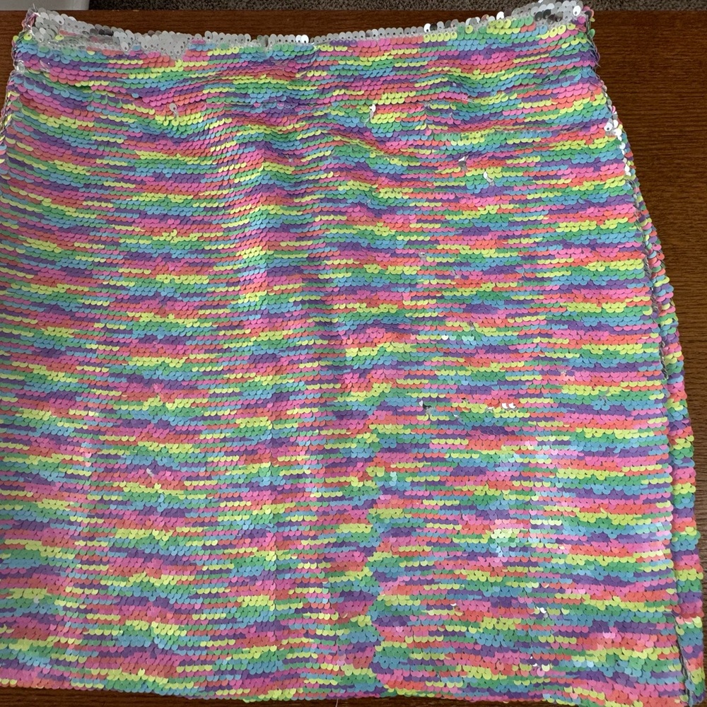 Vibrant Multicolor Sequin Mini Skirt Pastel Shimmer Small Jess Lea NWOT